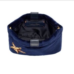 NWT. India Hicks Mini Merry Clutch - Navy